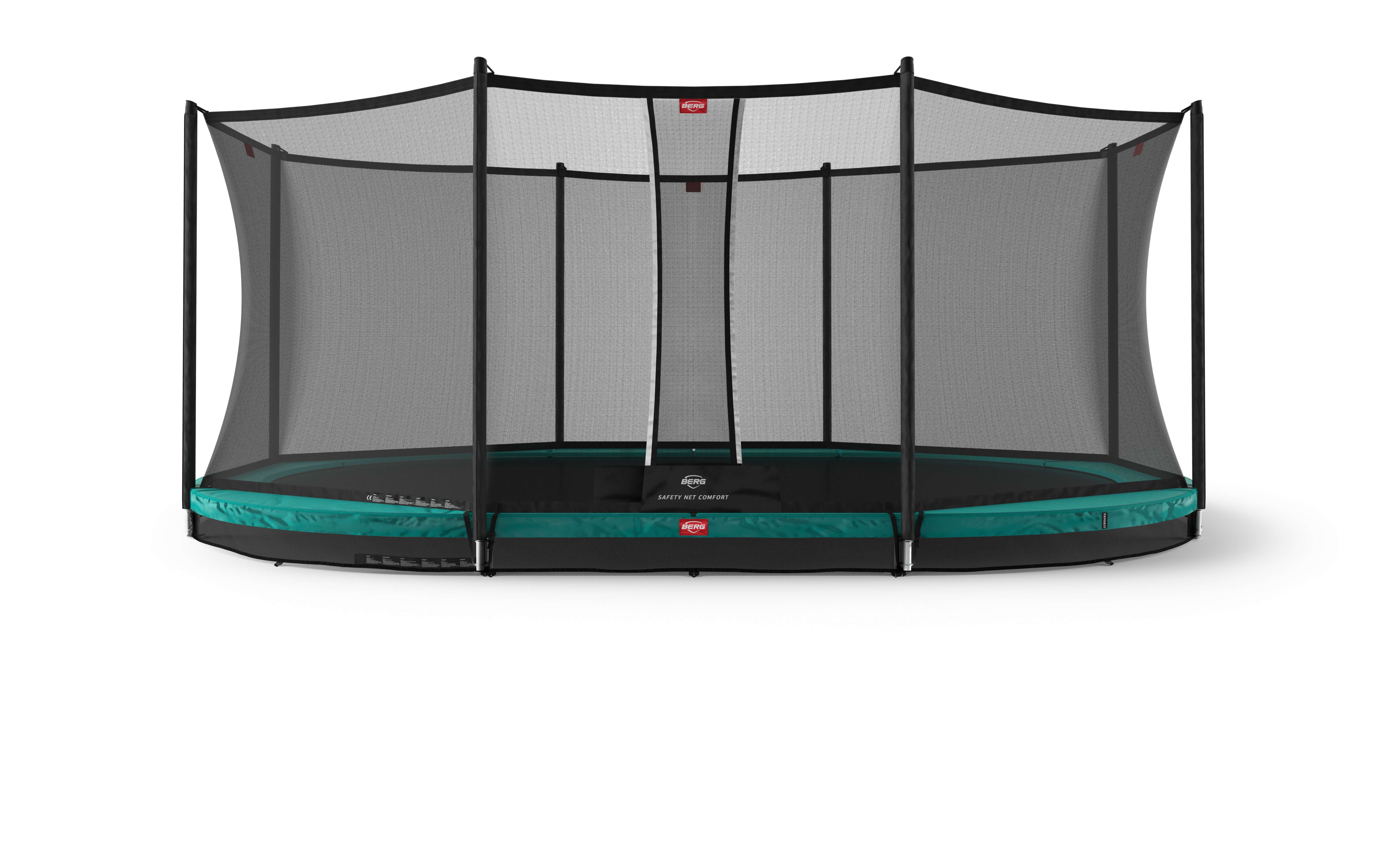 BERG Grand Favorit InGround 520 Green — InGround trampoline set into the lawn